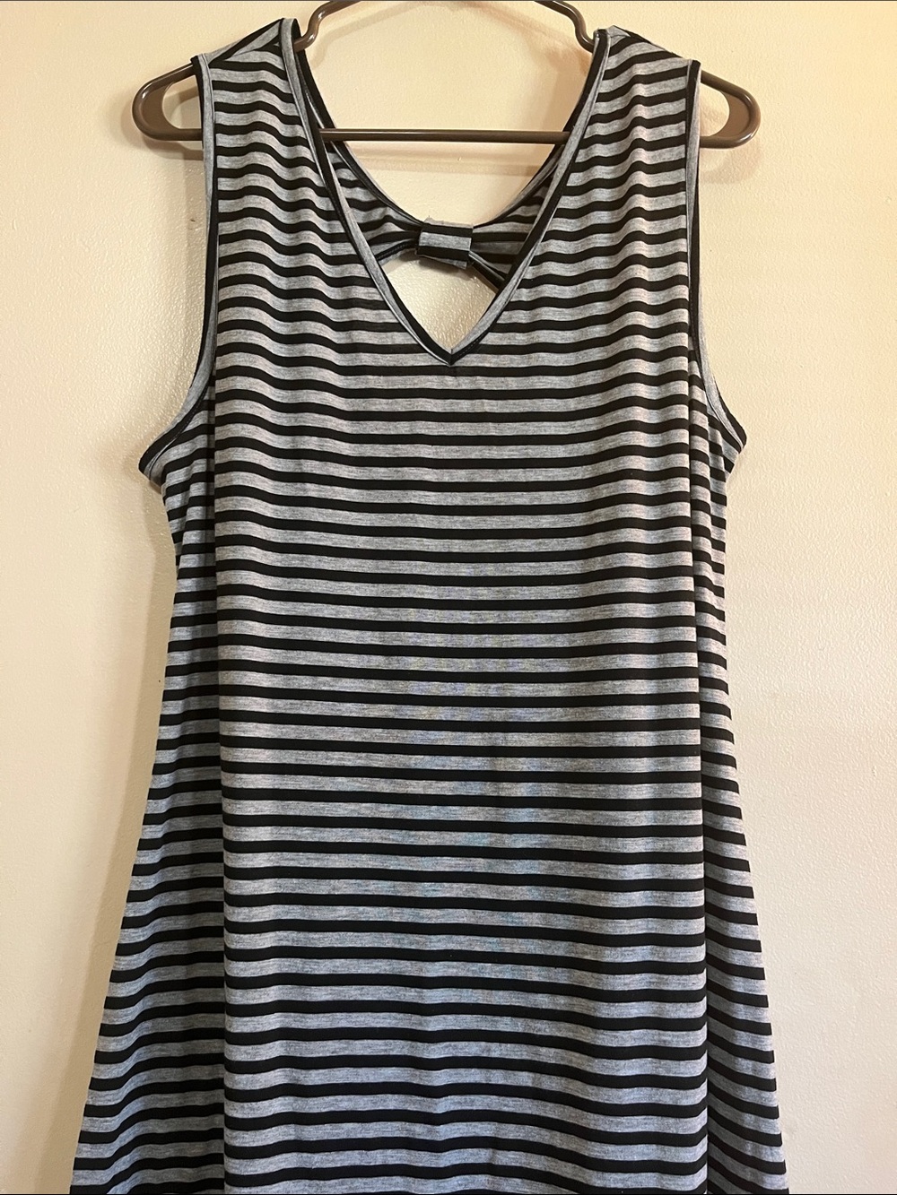 Rogue Striped Sleeveless Maxi Dress in Black and Gray